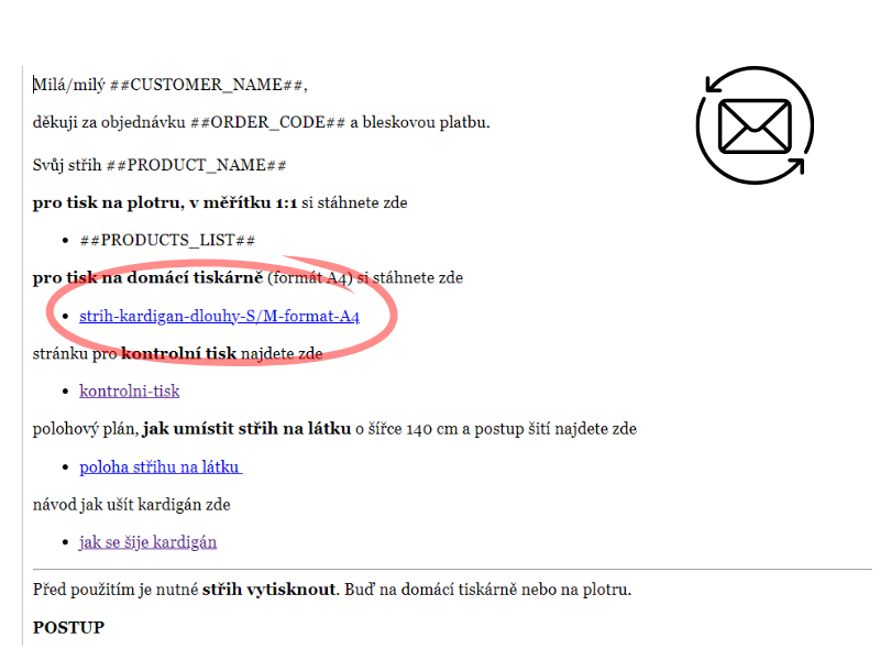 mail s odkazy